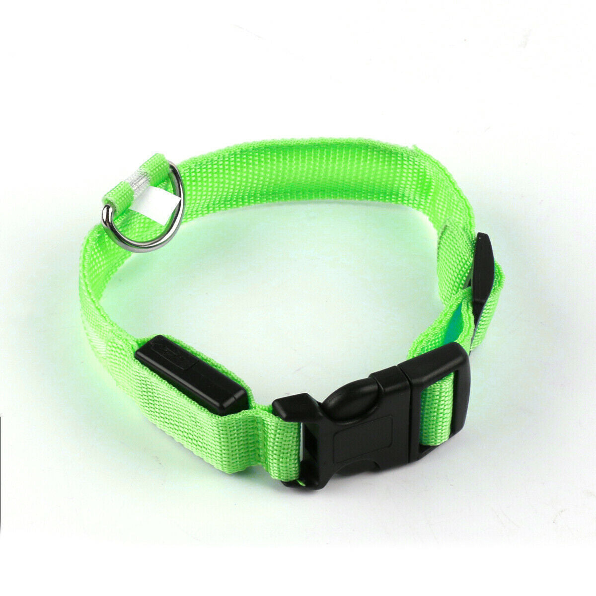 USB Rechargeable LED Pet Dog Collar Flashing Luminous Safety Light up Nylon UK