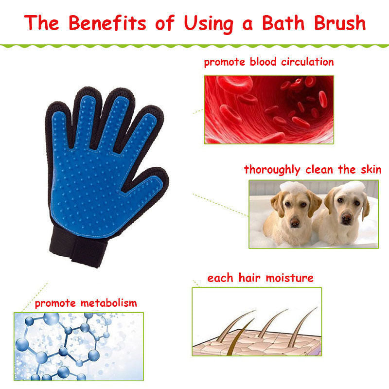 Pet Cat Dog Grooming Bath Magic Glove Hair Massage Mitt Fur Cleaning Comb Brush